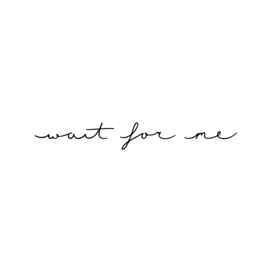 wait for me moby calligraphy
